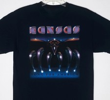 Vtg Kansas Band Song For America Black T Shirt Full Size Unisex