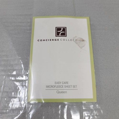 Concierge Collection Sheet Set Queen Grey Easy Care Microfleece Bedding Soft New - Picture 2 of 5