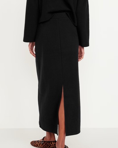 Old Navy Maternity Maxi Column Skirt Black Rib - Picture 2 of 2