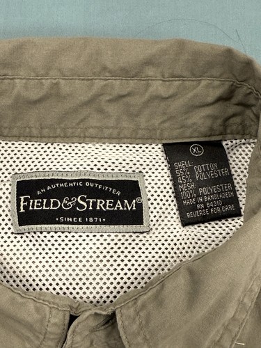 Field and Stream XL Button Down Kurzarm oliv Angeln Sport Hemd - Bild 3 von 3