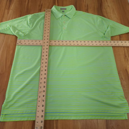 Peter Millar Summer Comfort Golf Polo Shirt Men’s XL Green Stripe (Some Wear) - Picture 7 of 9