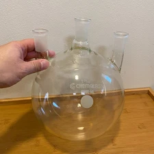 Chemglass 5000mL 24/40 3-Neck Round Bottom Flask Laboratory Glassware Borosilica