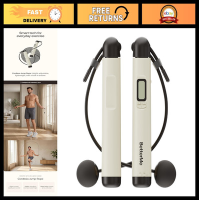 Cordless Jump Rope with Counter - Tracks Jumps & Workout Time - Adjustable for A