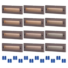 12Pack 5W/4W/3W Low Voltage LED Step Lights Outdoor, 5CCT Landscape Stair Lights