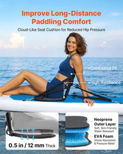 Kayak Seat w/ Back Support, Padded Sit-On-Top Seat for SUP Canoe