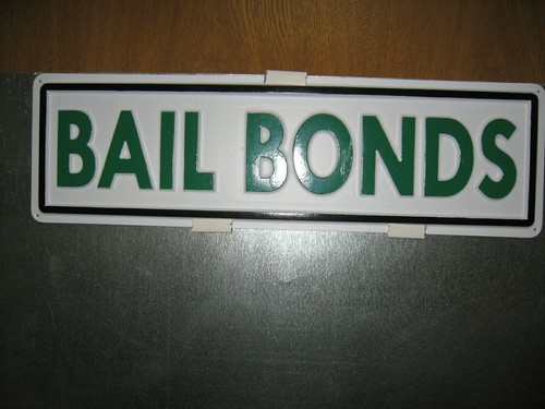BAIL BONDS Service Sign 3D Embossed Plastic 5x19, Help Fast