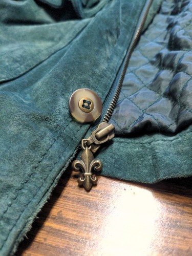 Vtg Express Avenue de L’OPERA No. 4 Suede Hooded Parka Coat Jacket Small STAINED - Picture 10 of 19