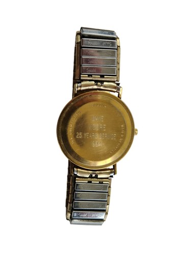 Vtg Bulova Men's 10k Gold Filled Analog Wrist Watch Spiedel Stretch Band Diamond - Picture 7 of 10