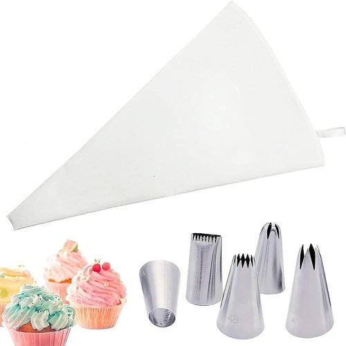 Profi-Spritzbeutel-Set 40 Cm, Stabil, Baumwolle, Innenbeschichtung,5 Edelstahl - Bild 2 von 7