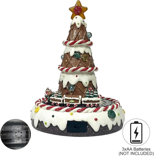 MOMENTS in TIME 8,7""H Weihnachten Polyresin LED & Musik Lebkuchen Weihnachtsbaum - Bild 3 von 12