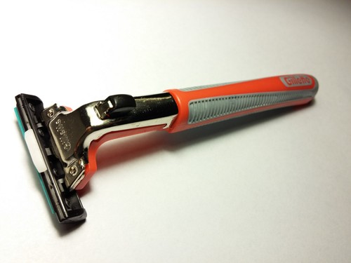 Original Gillette Contour Plus Rasierer Edelstahlkopf neu in OVP (Racing Rot)