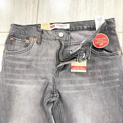 Levi's 502 Boy's Regular Taper Gray Denim Jeans 16 Reg 28 x 28 - Picture 3 of 8