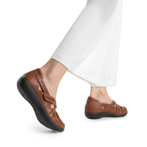 Women Walking Sandals Closed Toe Slip On Comfortable Flat Loafer Shoes - Picture 24 of 41