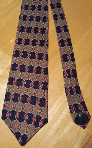 Wembley Seidenkrawatte Made in USA aus importierter Seide - schwarz, gold, burgund - Bild 1 von 3