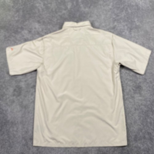 Berkley Fishing Shirt Mens Medium Beige UFP 20+ Zip Pocket Logo Vented Fish - Picture 12 of 18
