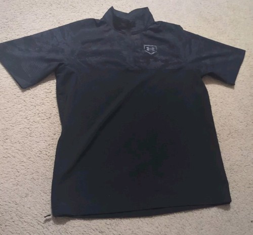 Under Armour UA Men's Squad Short Sleeve Coach'S 1/4 Zip Pullover Medium Black - Picture 1 of 13