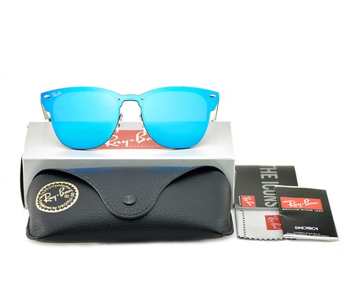 Ray-Ban Sunglasses RB3576N Blaze Clubmaster Black Frame Violet Blue Lens 47mm - Picture 4 of 12