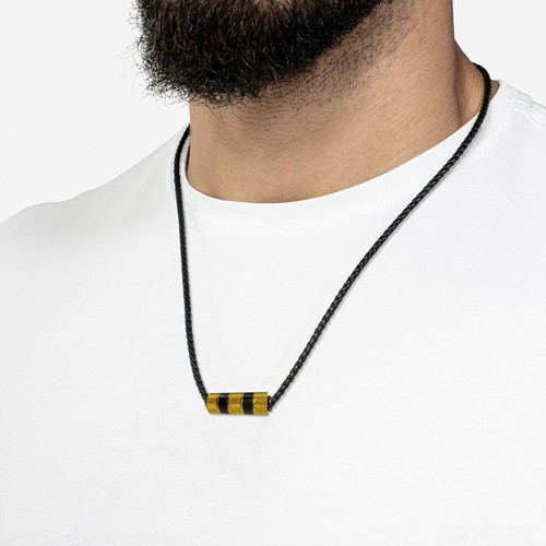 SERASAR | Men's Leather Necklace "Solid" with Stainless Steel Pendant - 3 Colors - Picture 18 of 22