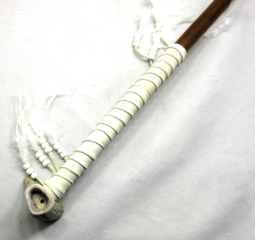 Native American Antler Peace Pipe, Cherokee Made, Smoking Pipe, COA, #778 - Picture 4 of 6