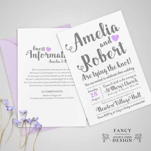 Personalised Wedding Day / Evening Invitations with Envelopes (W1) - Picture 41 of 116