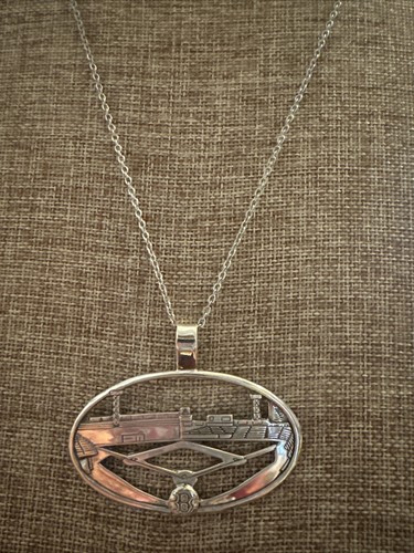 Vintage Sterling Boston Red Sox Large Stadium 30” Stainless Steel Necklace - Picture 2 of 10
