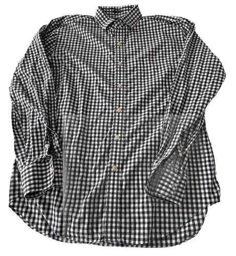 J Crew Button Down Shirt Thompson Stretch Wrinkle Free Blue Gingham 16-16.5 LG - Picture 2 of 11