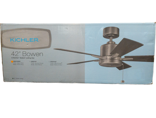 KICHLER Bowen 330241MWH Modern 42 in. Ceiling Fan in Matte White with Pull Chain - Picture 2 of 2