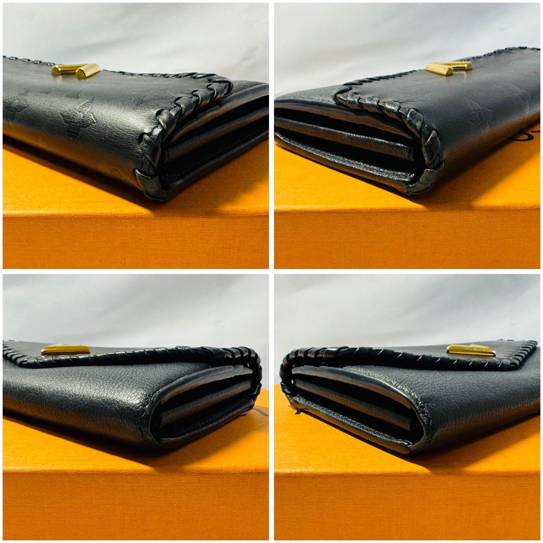 Authentic LOUIS VUITTON M62059 Very Long Wallet Monogram Black