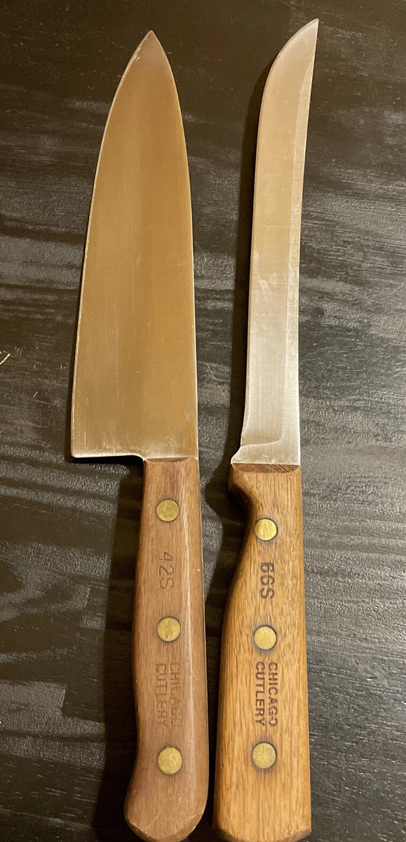 2 Chicago Cutlery Knives- 42S - 8 Chef Knife and 66S Carving Slicing Knife