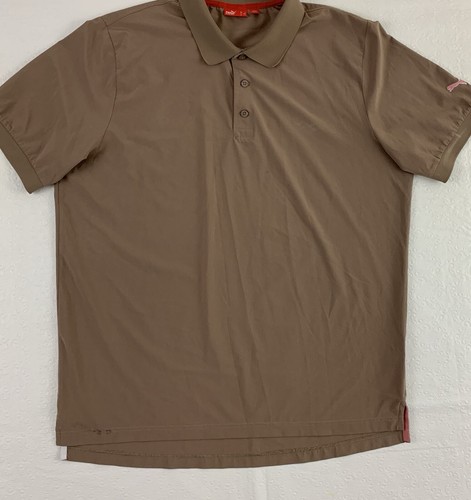 Puma Polo Shirt Size Large Brown Short Sleeve Golf Button Up - Bild 7 von 10