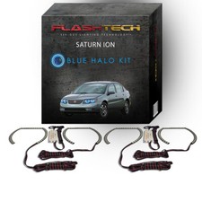 Blue Angel Eye Led Headlight Halo Ring Kit For 2003-2007 Saturn Ion Headlights