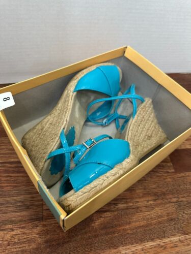 Fioni Keilabsatz-Sandalen Riemchen türkis Damengröße 8 NEU - Bild 6 von 9