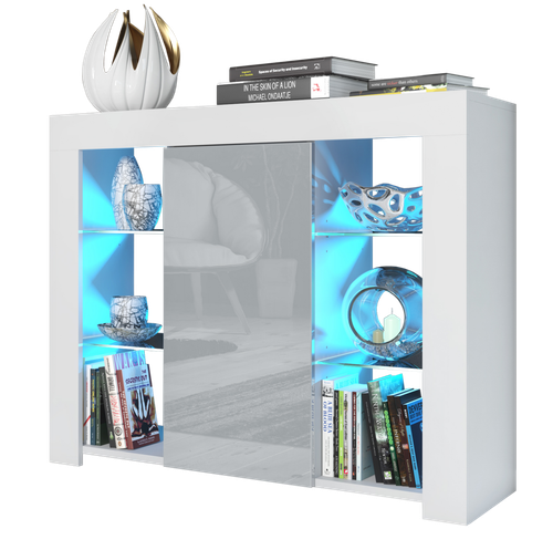 Modern Sideboard Display Cabinet I TV Stand I High Gloss Doors I Free LED Lights - Picture 7 of 31