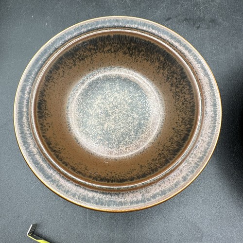 Set Of 2 Vtg Arabia Finland Ruska Stoneware Brown Rim Cereal / Soup Bowl MCM - Picture 6 of 8