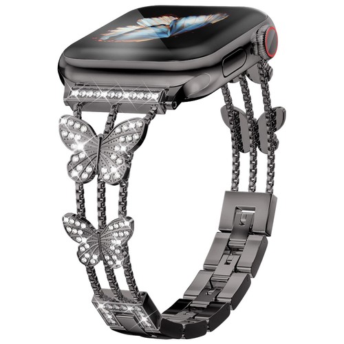 Bling Diamond Butterfly Metal iWatch Band Case For iWatch Series 10 9 5 1 Ultra - Picture 8 of 46