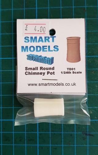 TD01 small round chimney pot 3d printed 1/24th scale model railway or doll house - Picture 3 of 3