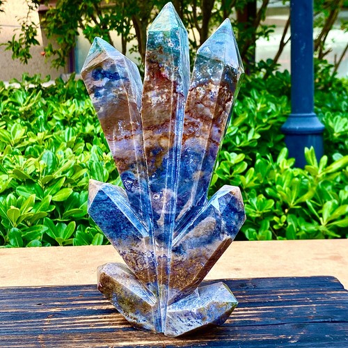5.39LB Natural Water Grass Agate Column Quartz Multi pointed Column - 第 4/15 張圖片
