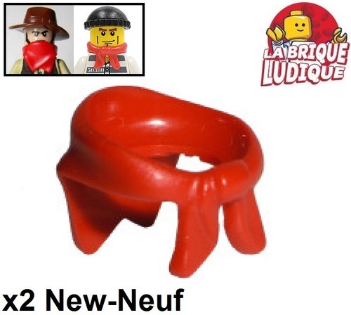 Lego 2x Minifig foulard Bandana scarf bandit train winter rouge/red 30133 NEUF - Afbeelding 1 van 1