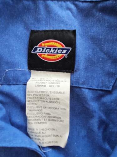 Vtg Dickies Jumpsuit Coveralls Mens Size XL Mechanic Farm Work Trucker Blue - Afbeelding 5 van 13