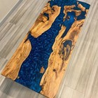 Blue Ocean Epoxy Resin River, Live Edge Coffee Counter Top, Handmade Decor Table