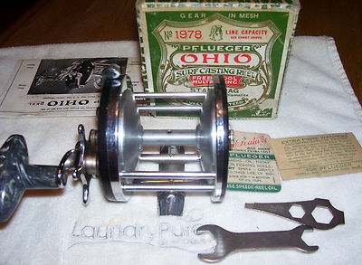 VINTAGE PFLUEGER OHIO 1978 REEL 9/03/14 IN BOX   BOX SHOWS WEAR