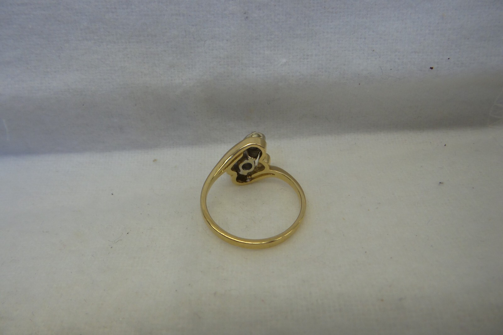 Estate 1970's Solid 14kt, Angular Set, 3 Natural … - image 8