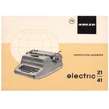Adler Nos. 21 & 41 Typewriter Instruction Manual Antique Vtg Repro Electric thumbnail