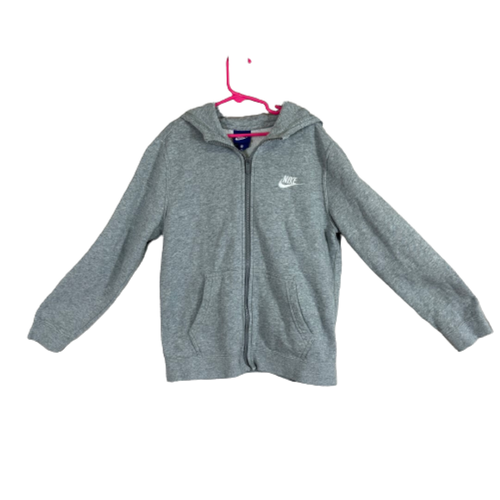 Nike Hooded Sweatshirt Youth Sz M Gray Nike Spell Out Unisex - Picture 1 of 10