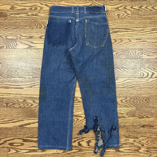 VTG 50s Big Smith Sanforized Selvedge Denim Jeans Boys Western Gripper Zipper - Picture 10 of 11