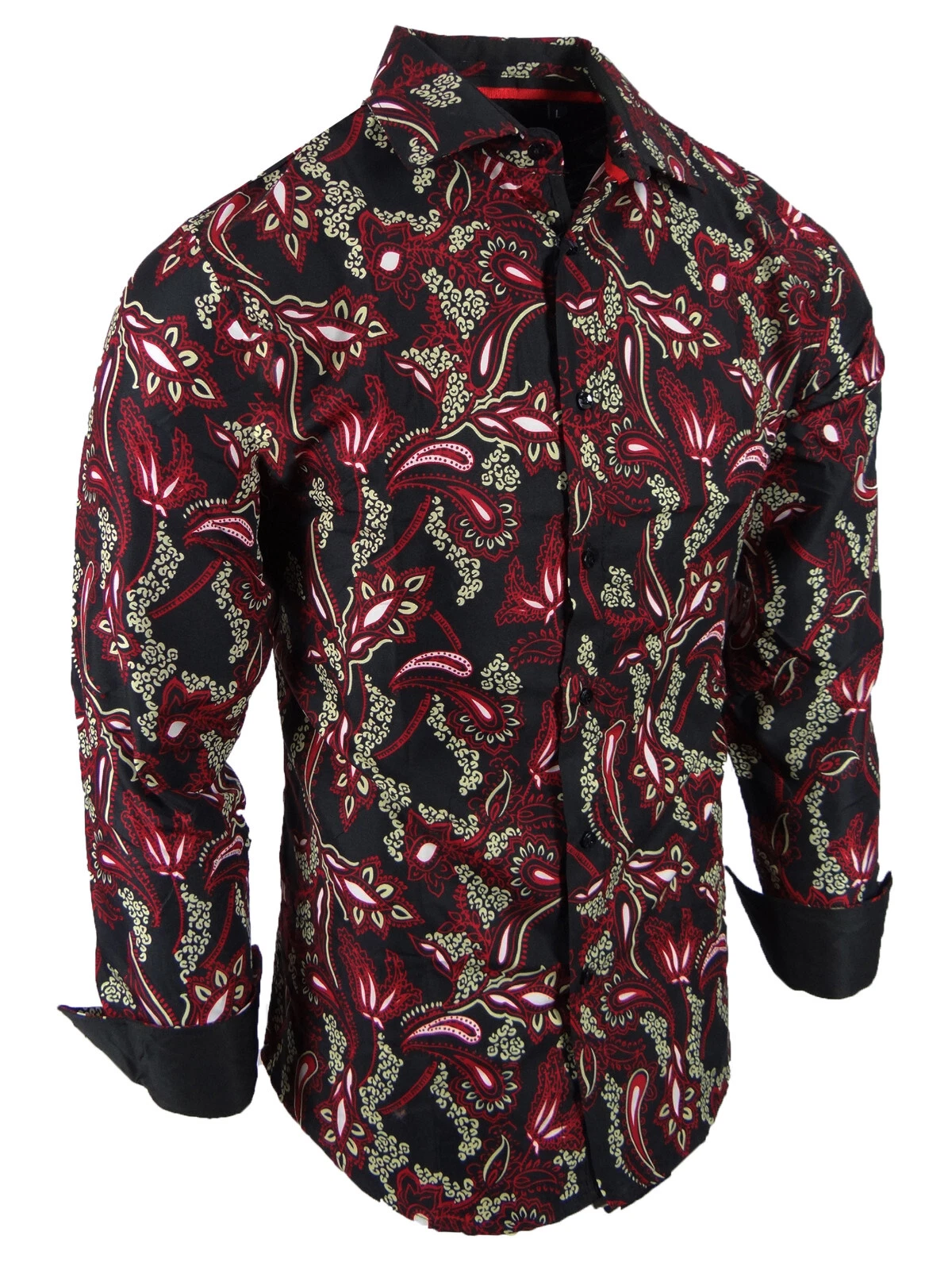 Fashion Mens Shirt Colorful Paisley Floral Print Modern Slim Fit Button Dress 2
Opens in a new windo