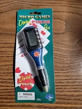 NEW NOS Digital POKER Pen Blue MICRO GAMES Handheld Cards