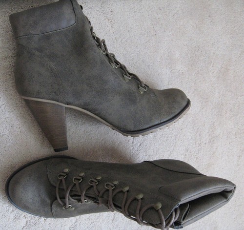 New Look High Heel Lace Up Stud Calf Boots Shoe (NEW) UK Size 8 Brown-£29.99 - Picture 2 of 3