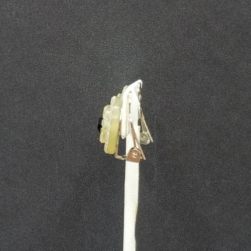 Vintage Clip on Earrings Black Crystal Button Style Stud 3/4" - Picture 7 of 10