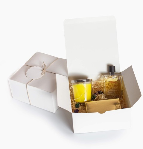 White Gift Boxes (Pack of 10) Size 8x8x4 Inches, Thick Paper Boxes with Lids,... - Picture 3 of 6